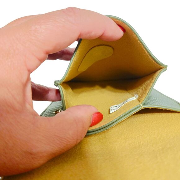 Ecosse Green Small Crossbody Bag - Compact Faux Leather Phone Purse - Picture 8 of 13